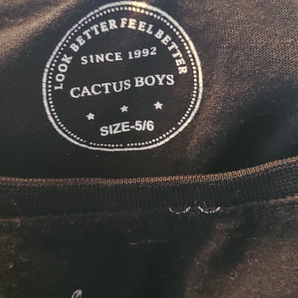 Cactus Boy's Black 5/6 Glasses fashion thsirt - Picture 3 of 3